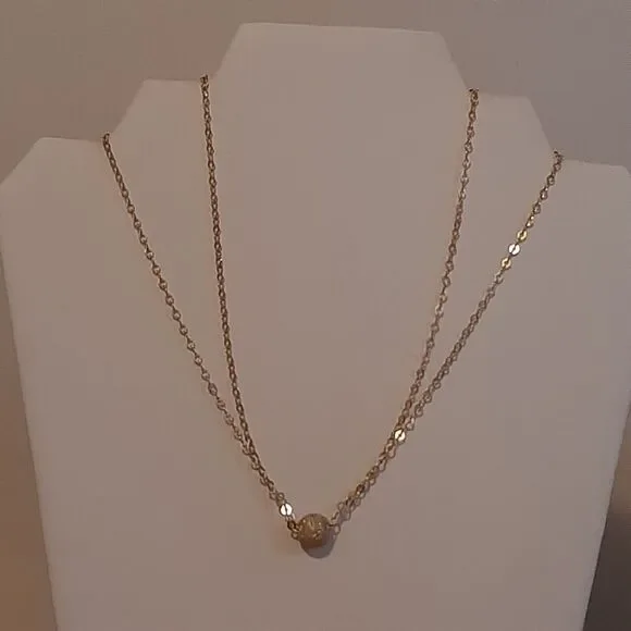 925 Italy Gold-Tone Stardust Ball Necklace 5.7g sterling silver Signed, tested - Picture 9 of 10